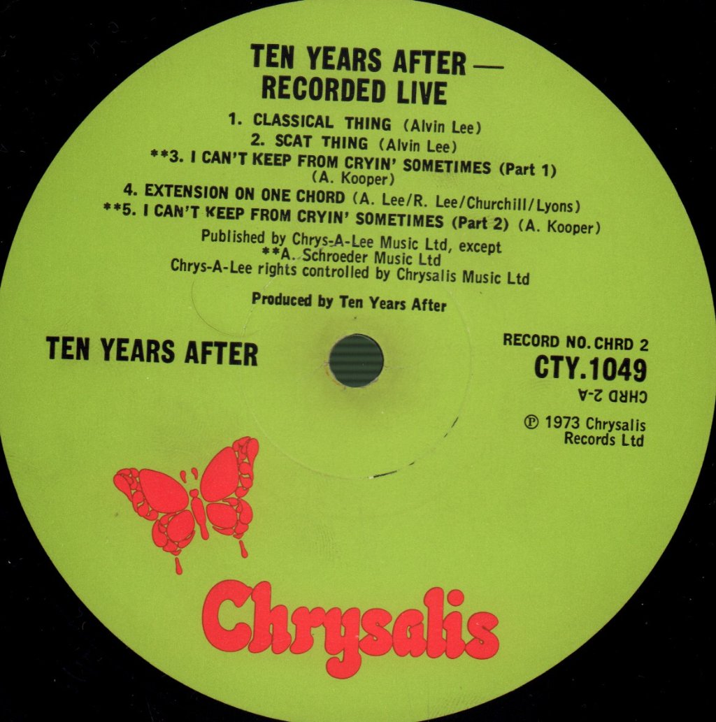 Ten Years After - Recorded Live - Double Lp