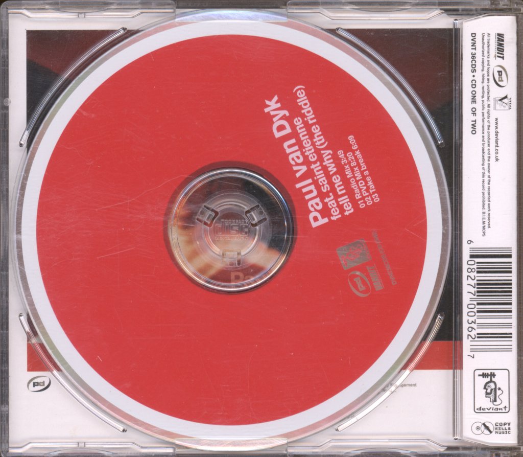 Paul Van Dyk Featuring St Etienne - Tell Me Why - Cd
