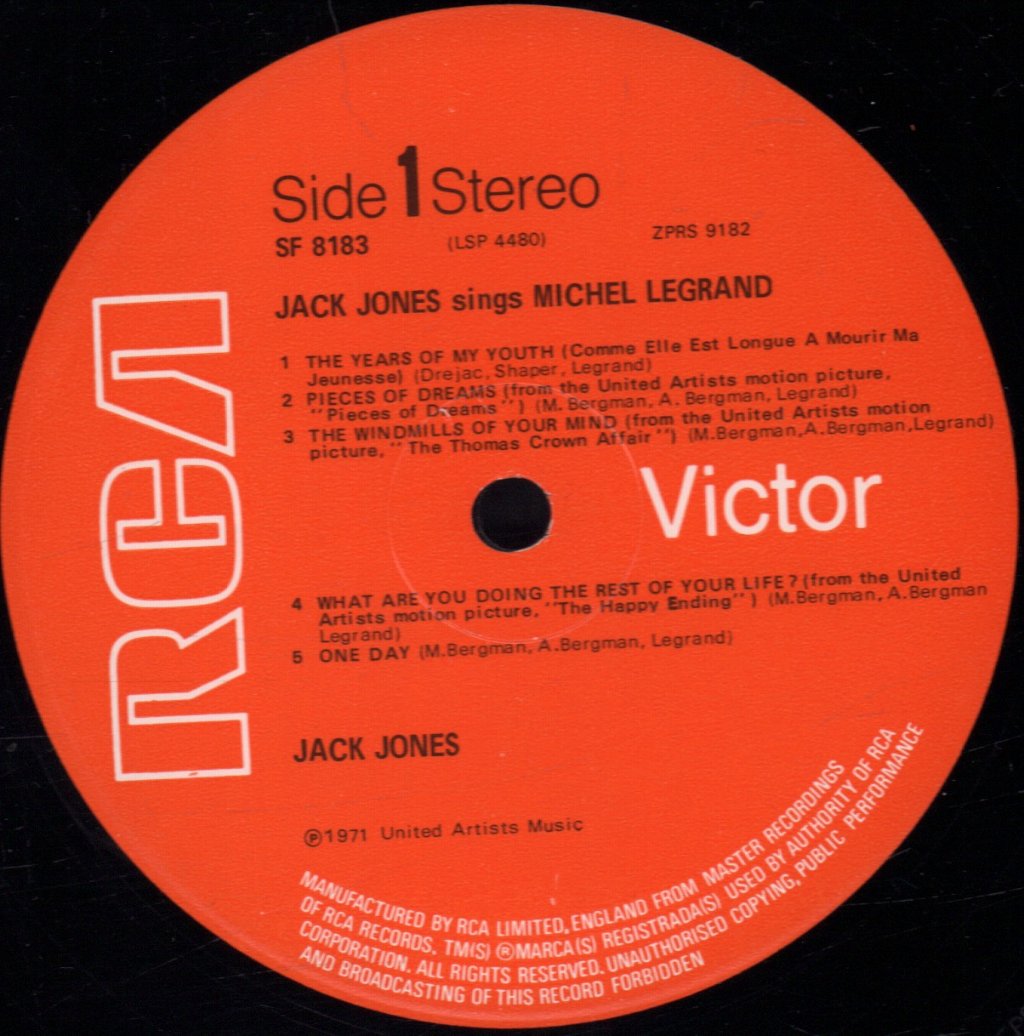 Jack Jones - Sings Michel Legrand - Lp
