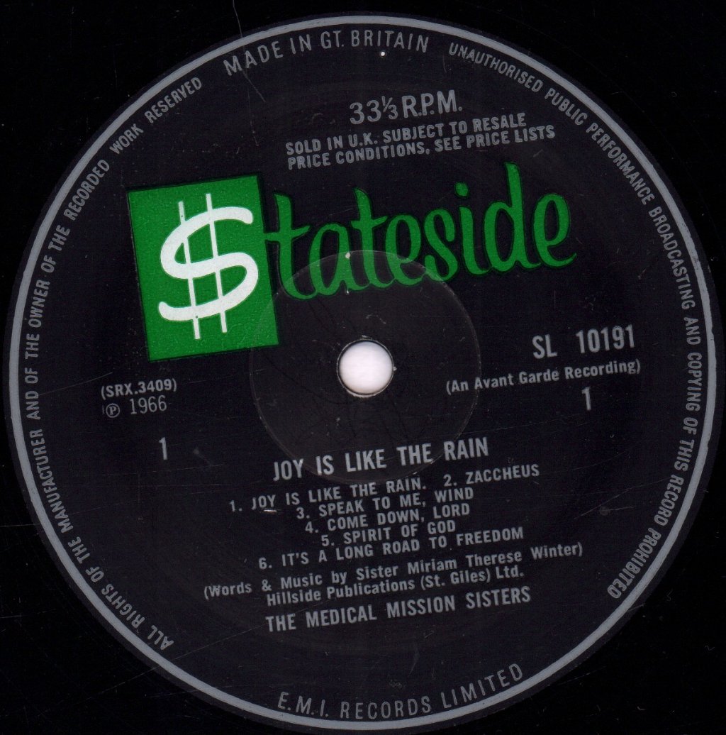 Medical Mission Sisters - Joy Is Like The Rain - Lp
