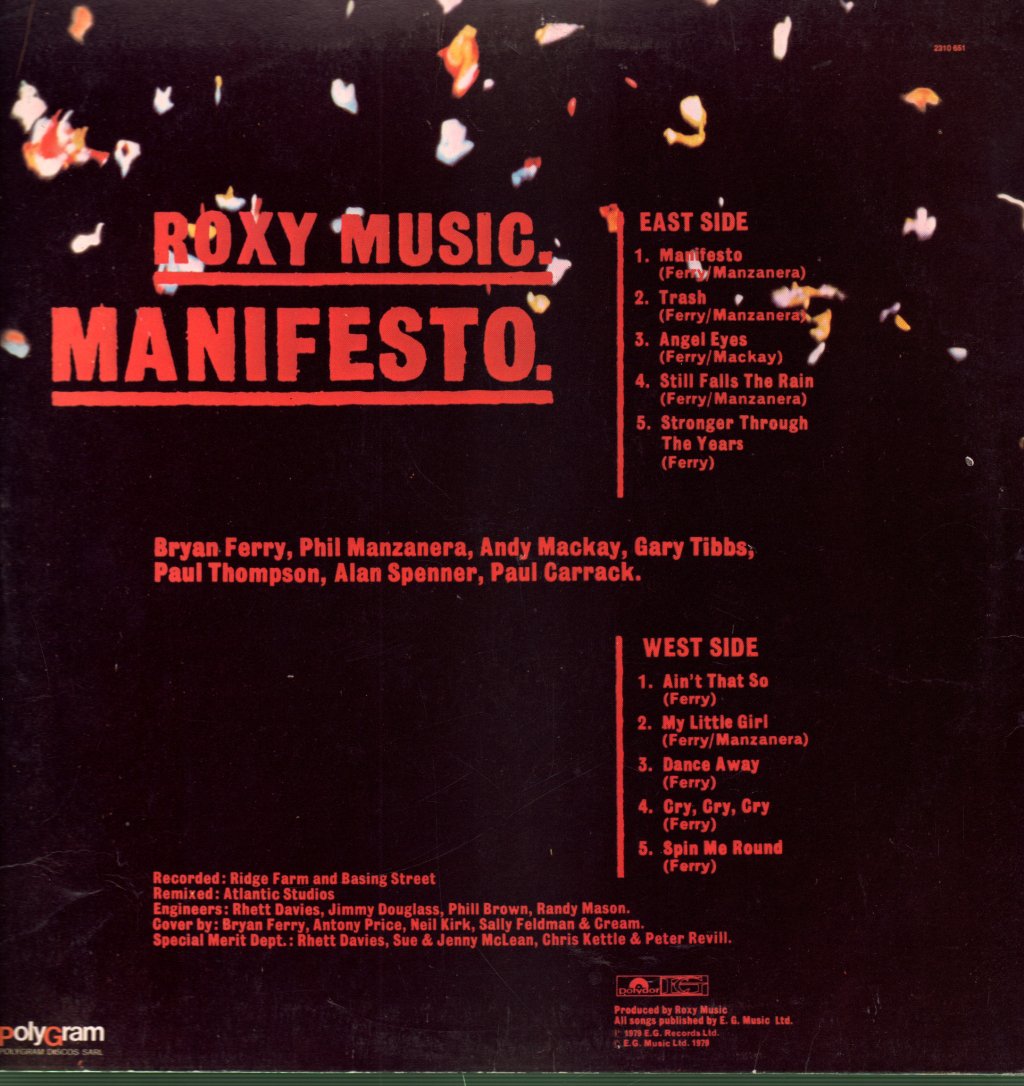 Roxy Music - Manifesto - Lp