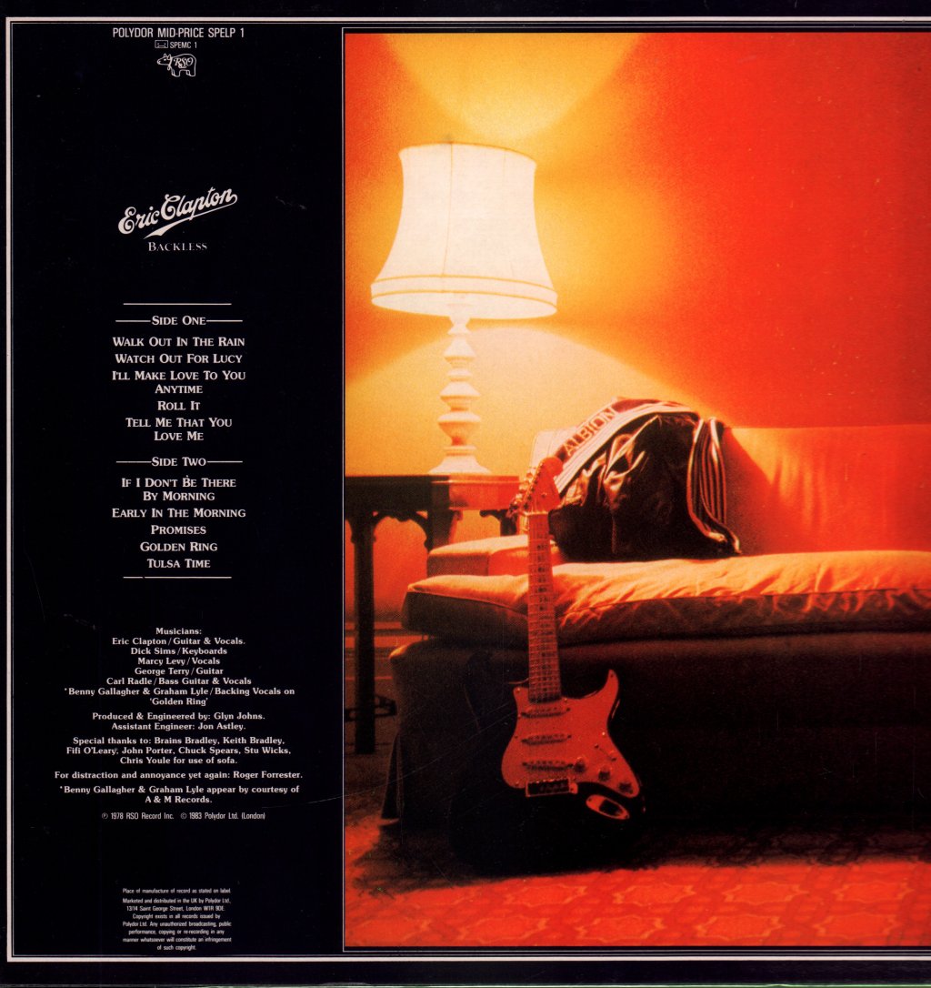 Eric Clapton - Backless - Lp