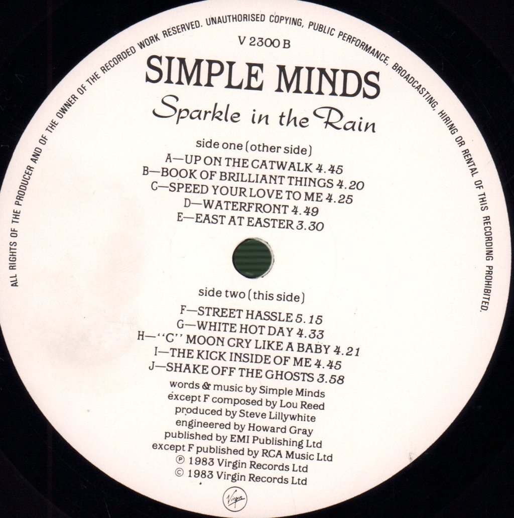Simple Minds - Sparkle In The Rain - Lp