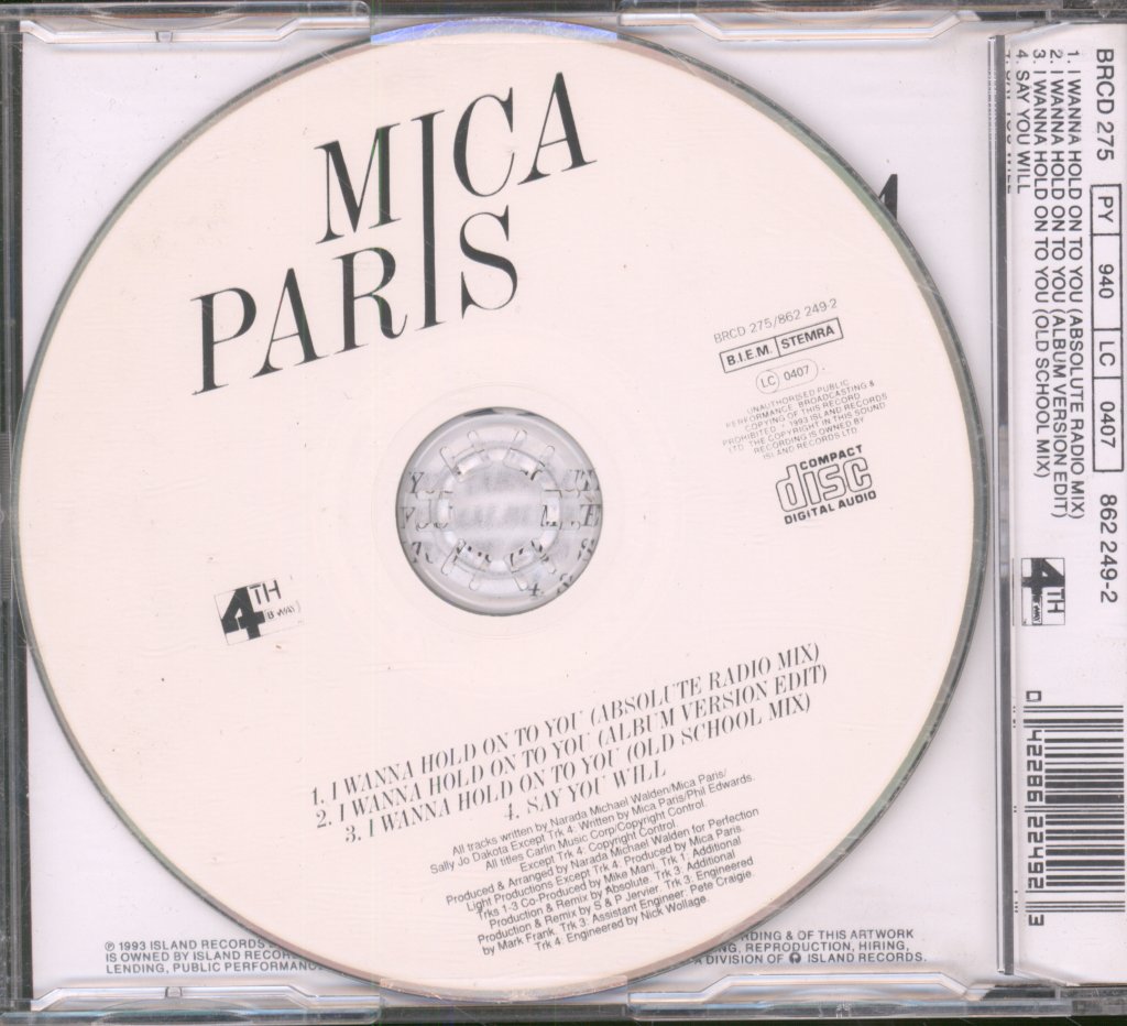 Mica Paris - I Wanna Hold On To You - Cd