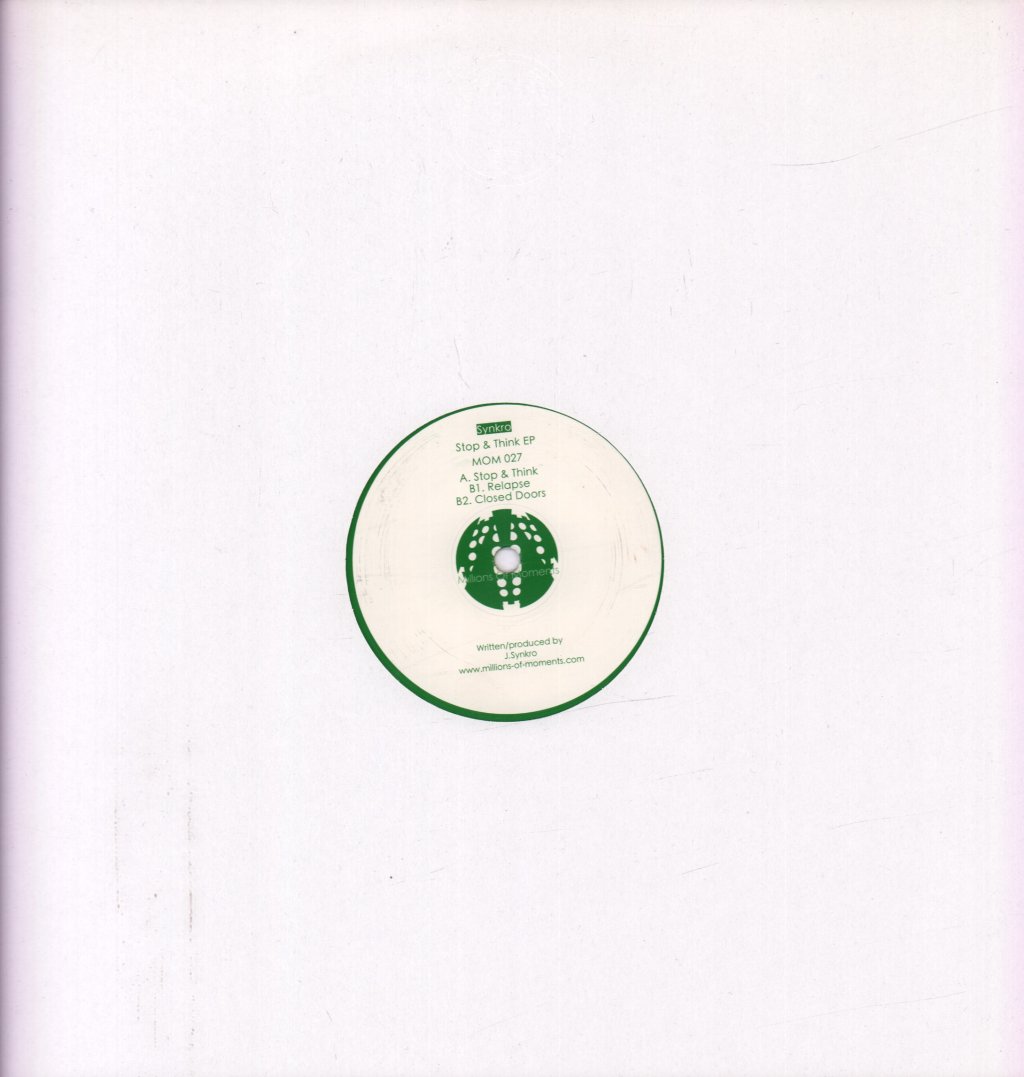 SYNKRO - Stop & Think EP - 12 Inch