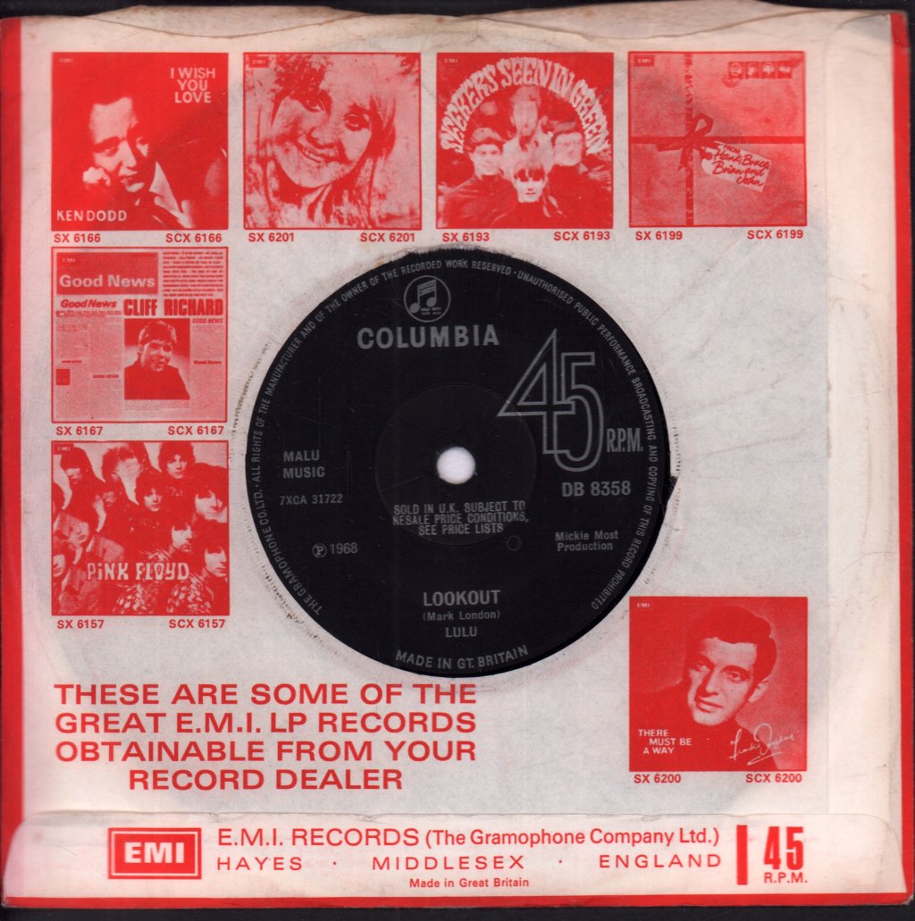 Lulu - Me The Peaceful Heart - 7 Inch