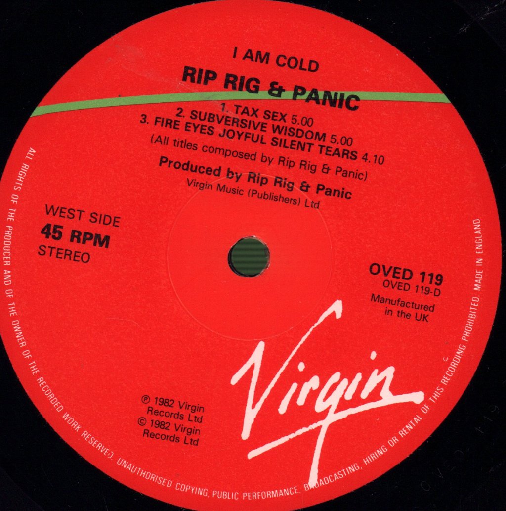 Rip Rig And Panic - I Am Cold - Double Lp
