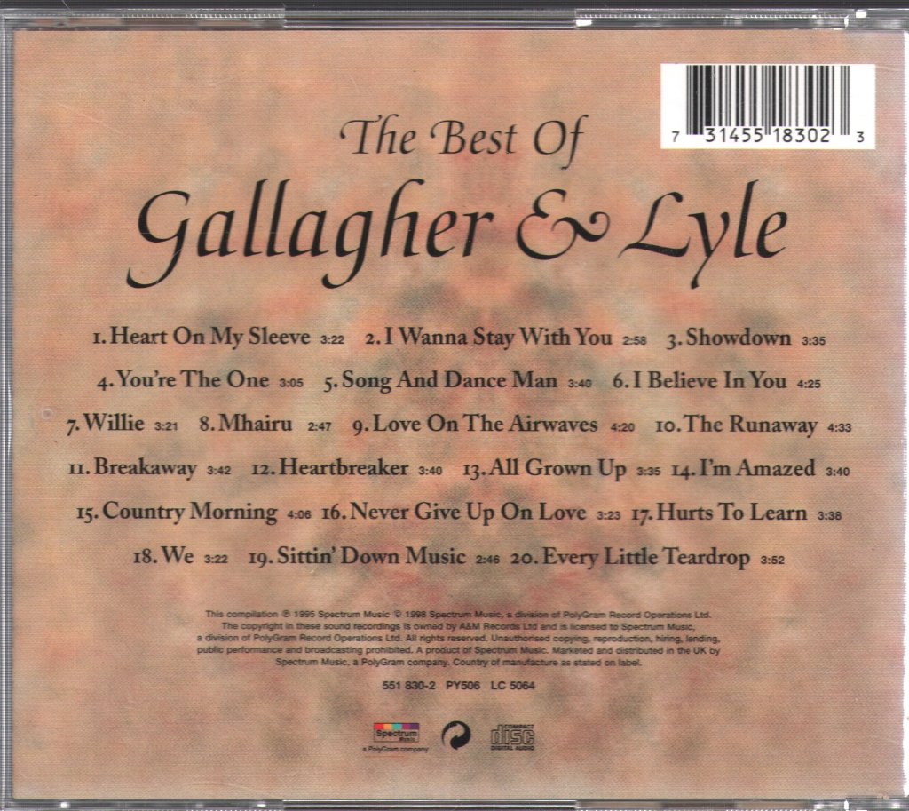 Gallagher & Lyle - Best Of Gallagher & Lyle - Cd