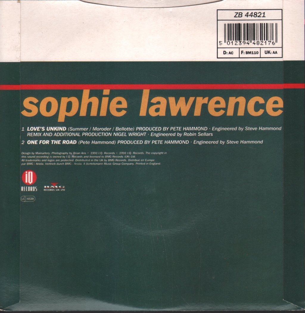 Sophie Lawrence - Love's Unkind - 7 Inch