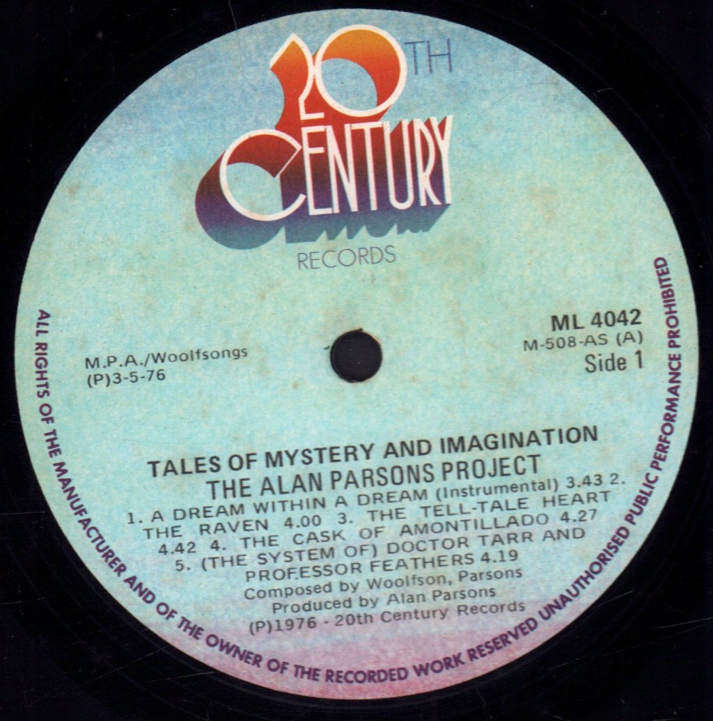 Alan Parsons Project - Tales Of Mystery And Imagination - Lp