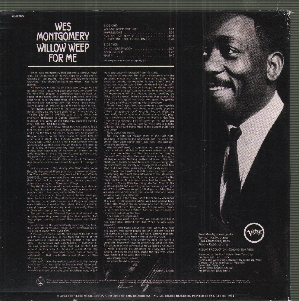 Wes Montgomery - Willow Weep For Me - Cd