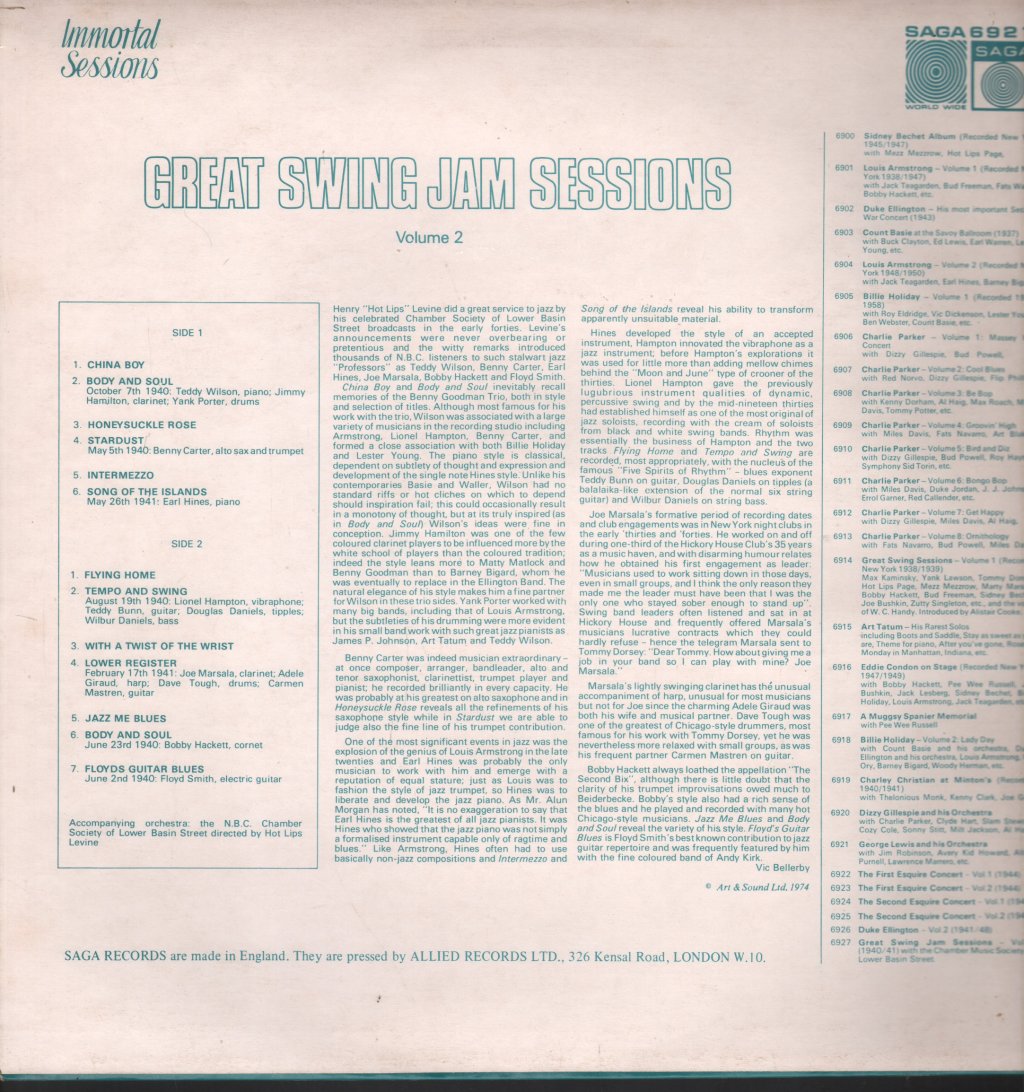 Various Artists - Great Swing Jam Sessions Volume 2 - Lp