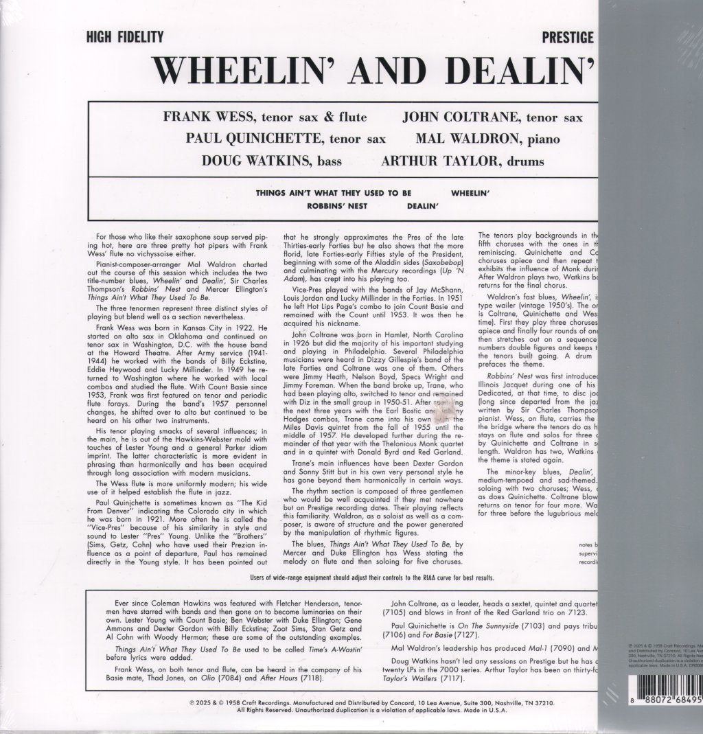 Frank Wess, John Coltrane, Paul Quinichette - Wheelin' & Dealin' - Lp
