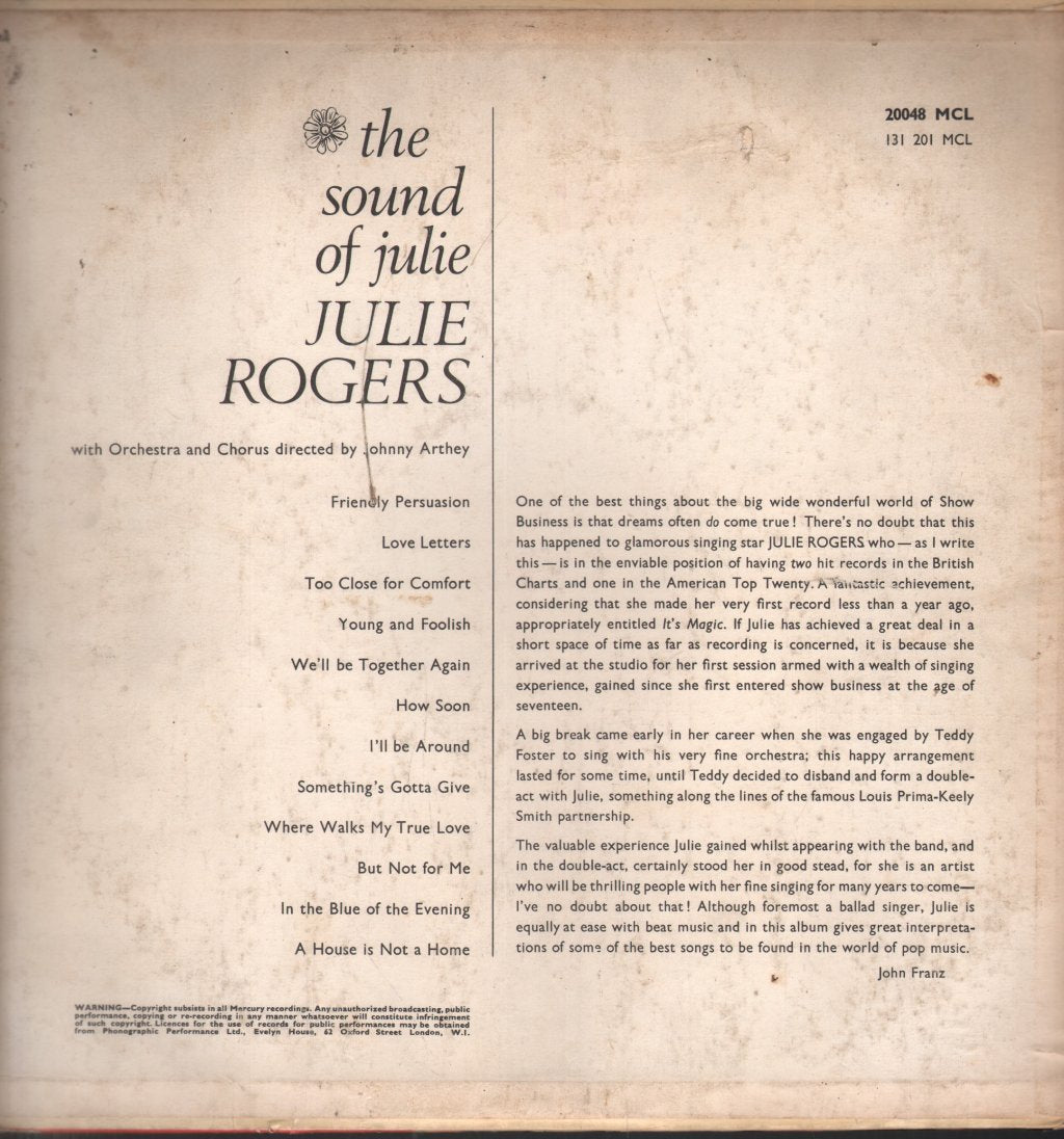 Julie Rogers - Sound Of Julie - Lp