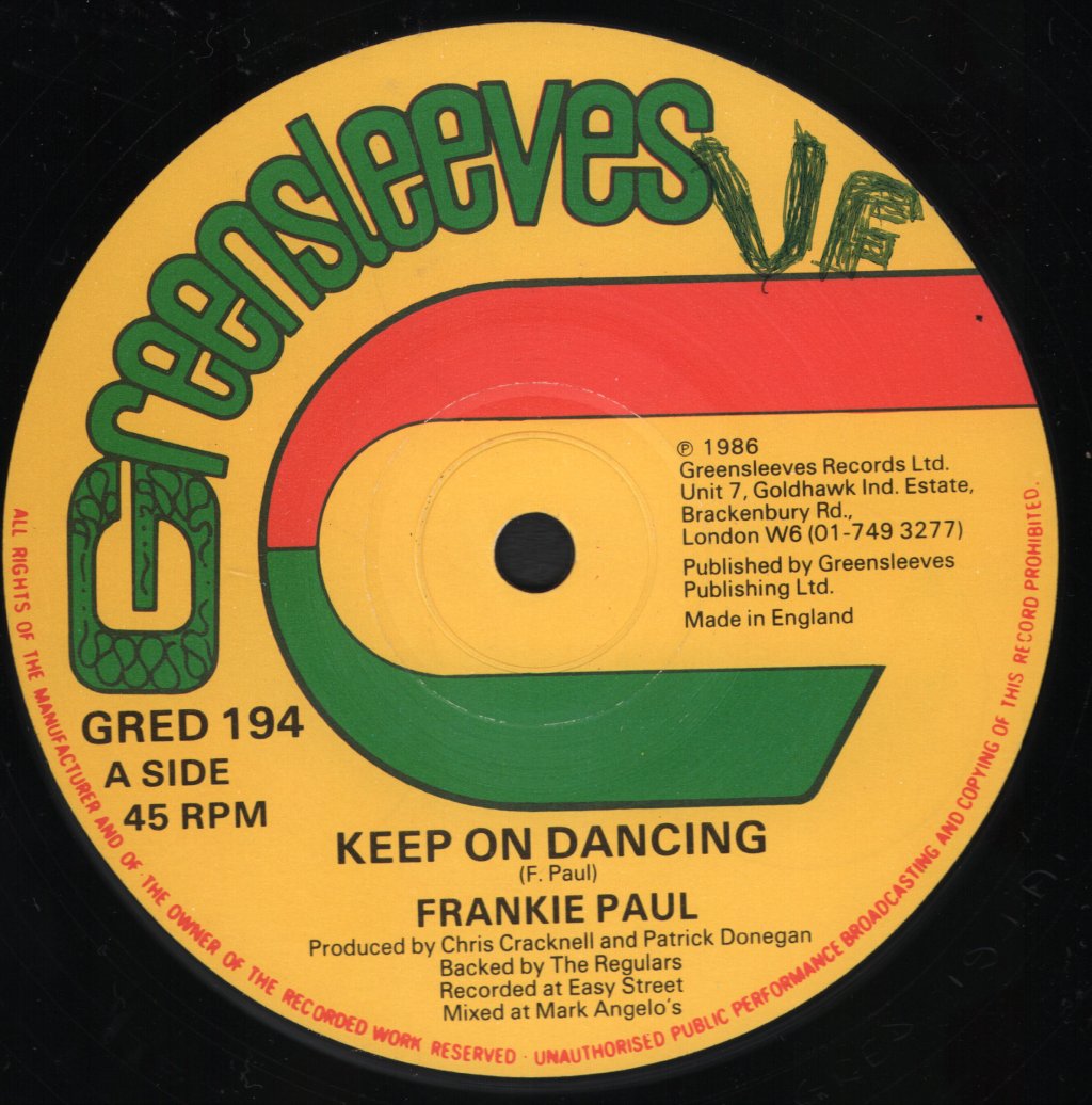 Frankie Paul - Keep On Dancing - 12 Inch