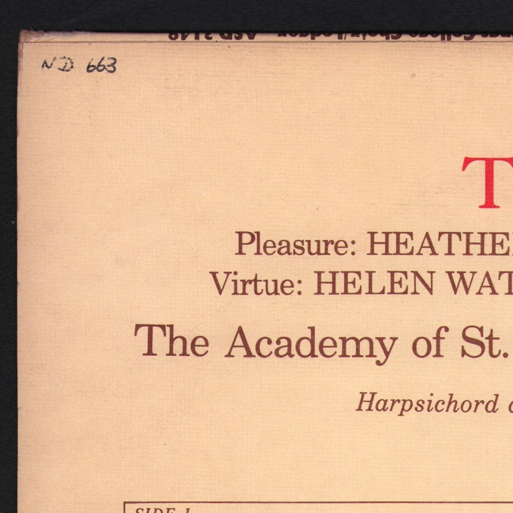 James Bowman / Heather Harper / Helen Watts / Robert Tear / King's College Choir - Handel - Choice Of Hercules - Lp