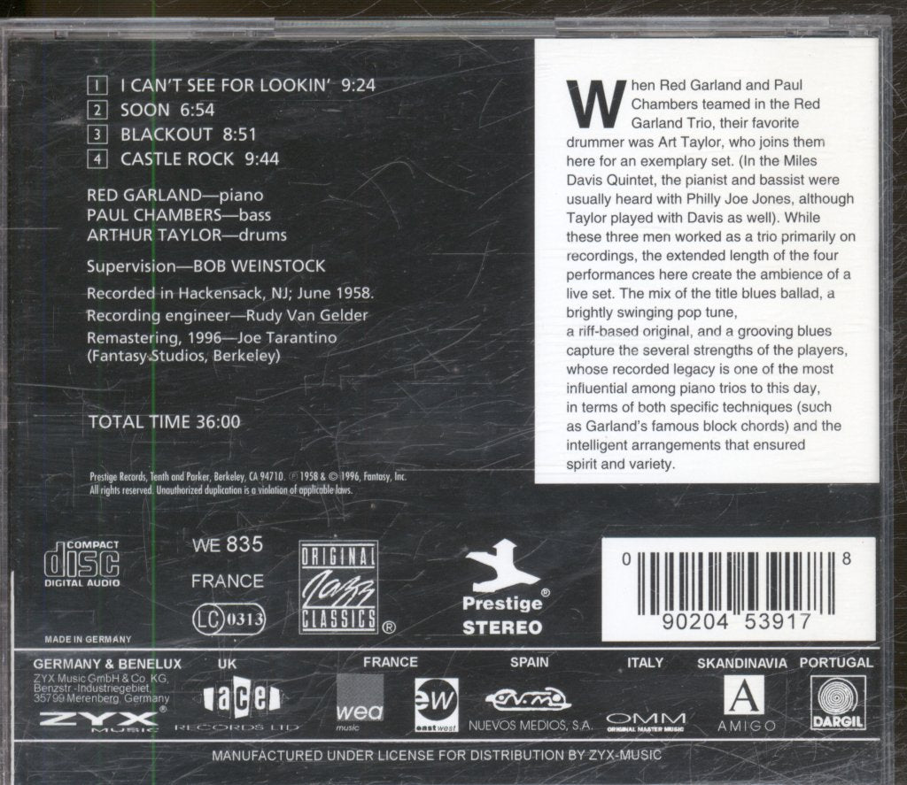 Red Garland - Can't See For Lookin' - Cd