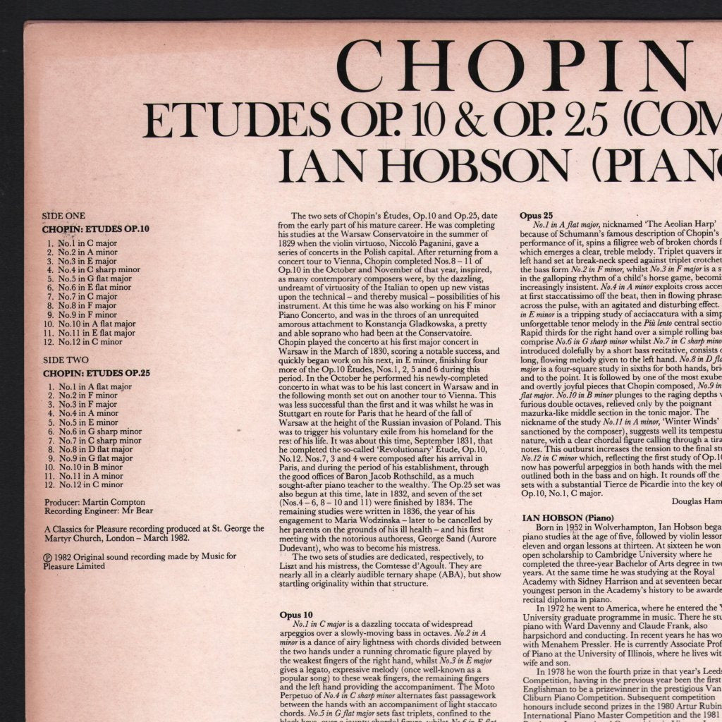 Ian Hobson - Chopin - Etudes Op.10 & Op.25 - Lp