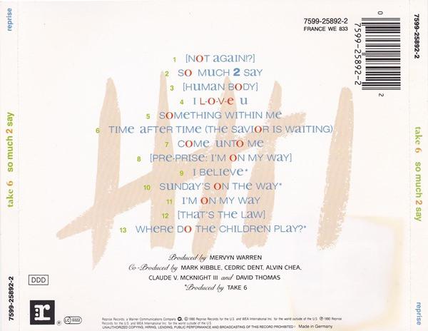 Take 6 - So Much 2 Say - Cd