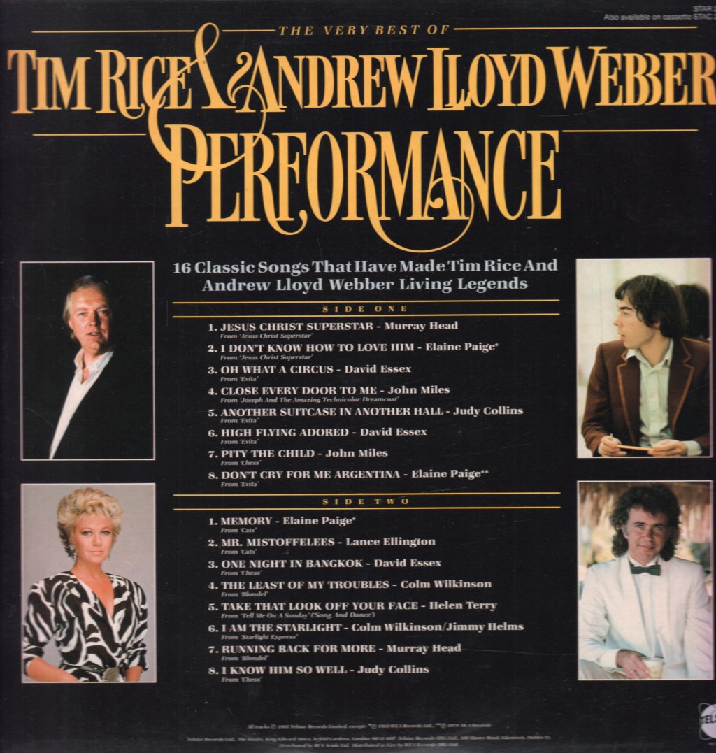 Tim Rice And Andrew Lloyd Webber - Performance - Lp
