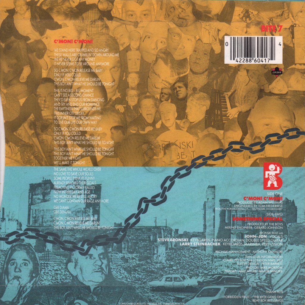 Bronski Beat - C'mon C'mon - 7 Inch