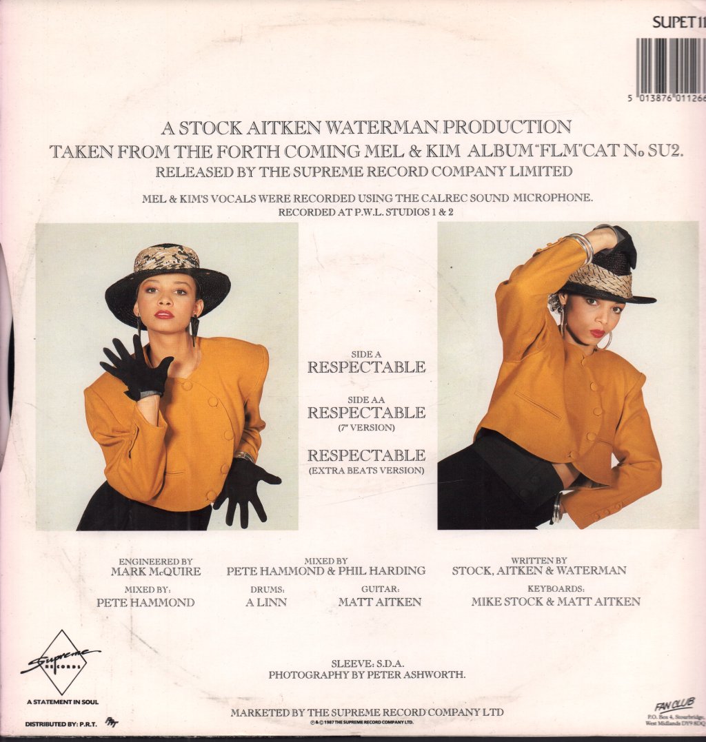 Mel And Kim - Respectable - 12 Inch