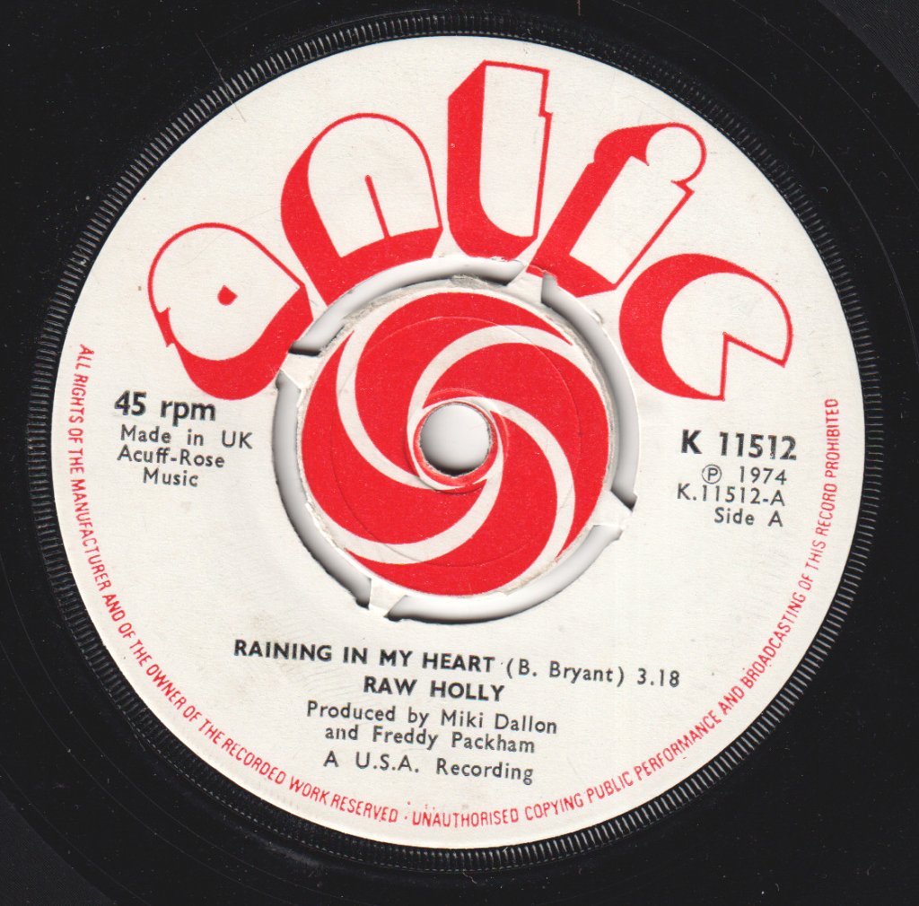 Raw Holly - Raining In My Heart - 7 Inch