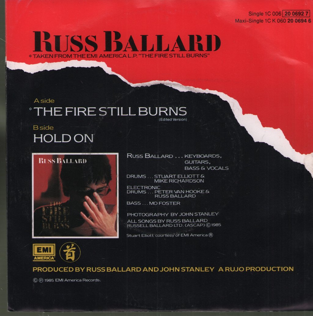 Russ Ballard - Fire Still Burns - 7 Inch