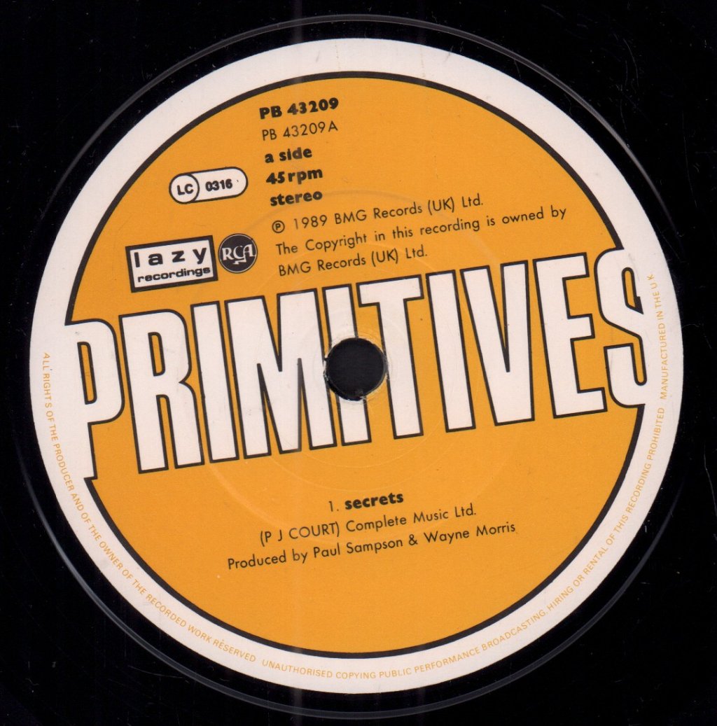 Primitives (Indie Band) - Secrets - 7 Inch