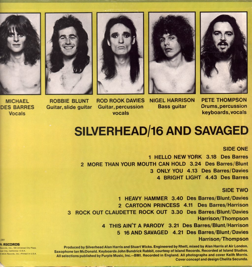 Silverhead - 16 And Savaged - Lp