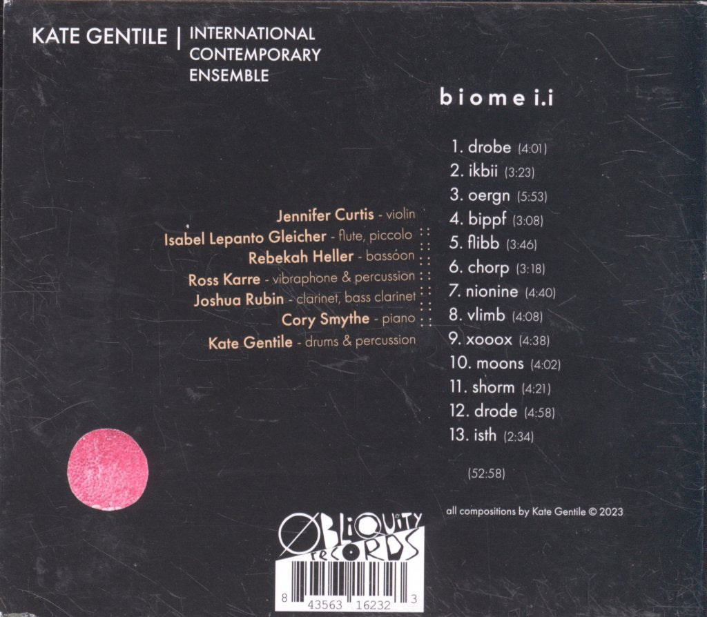 Kate Gentile, International Contemporary Ensemble - b i o m e i.i - Cd