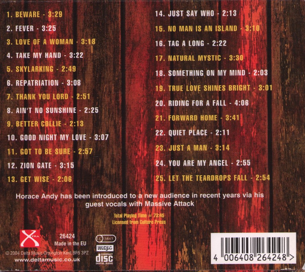 Horace Andy - Massive (25 Wicked Reggae Riddims) - Cd