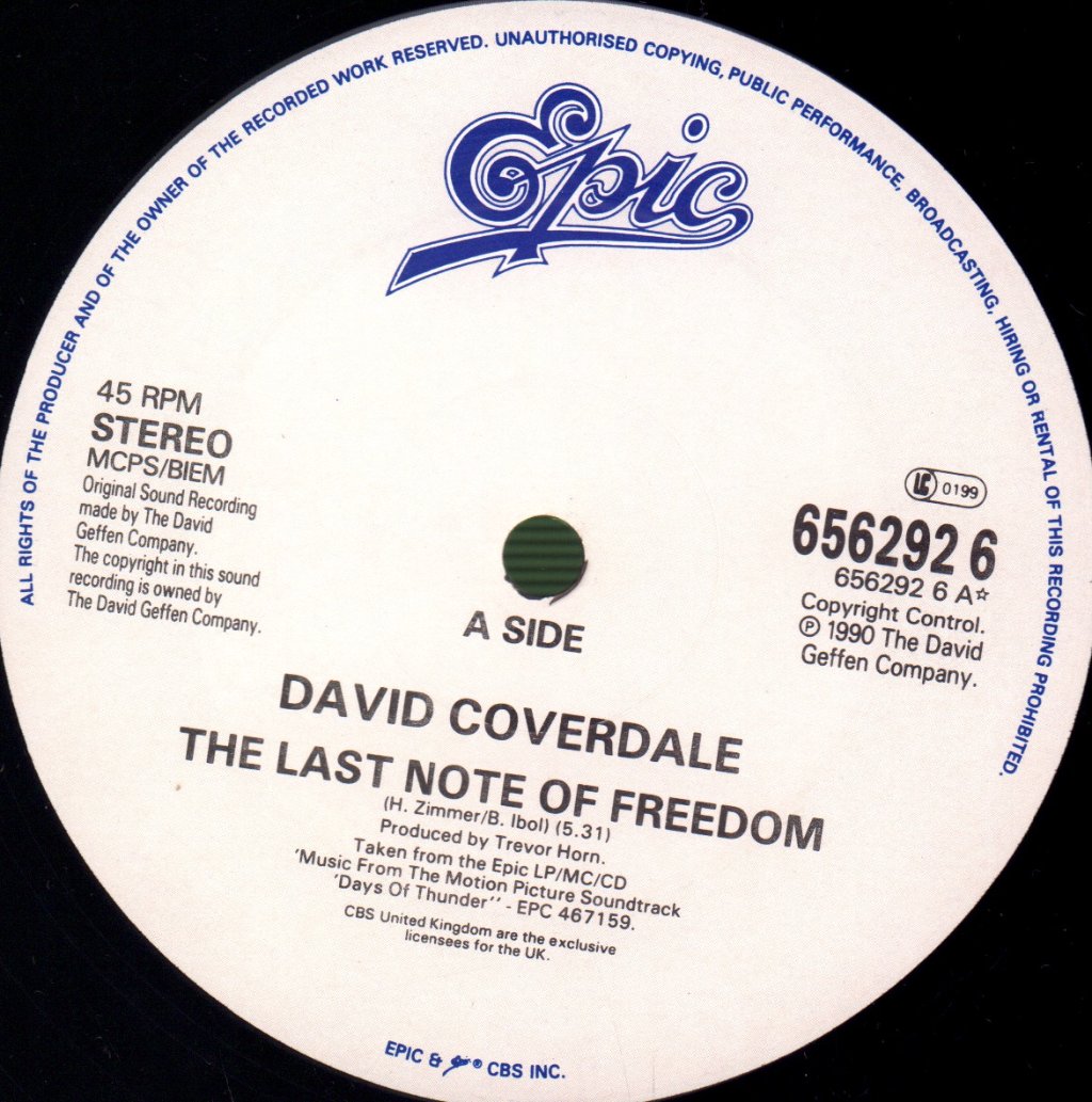 David Coverdale - Last Note Of Freedom - 12 Inch