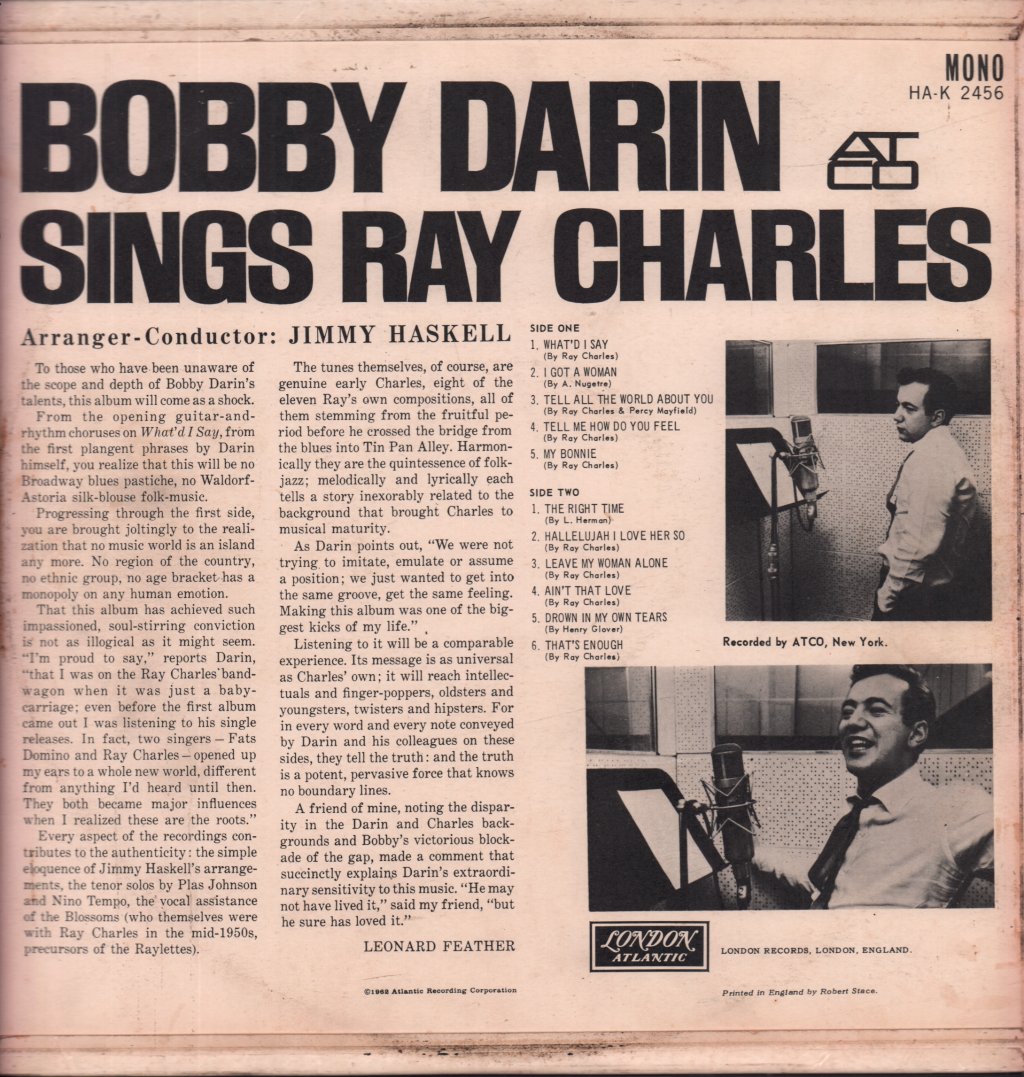 Bobby Darin - Sings Ray Charles - Lp