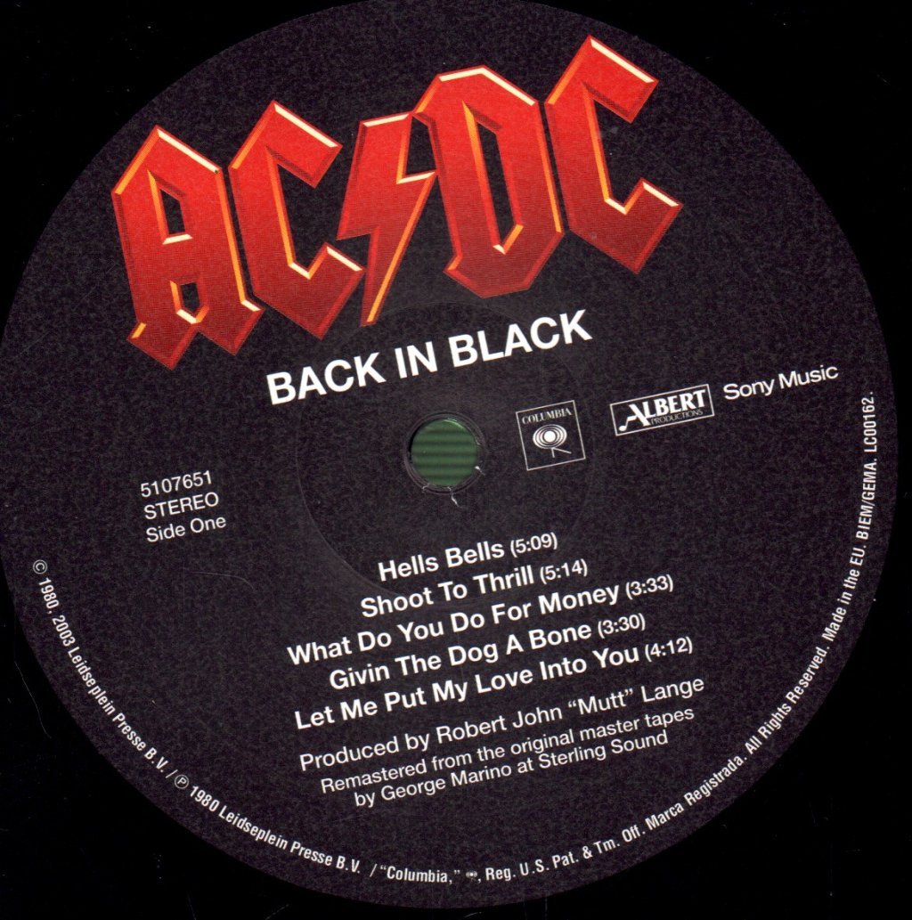 AC/DC - Back In Black - Lp