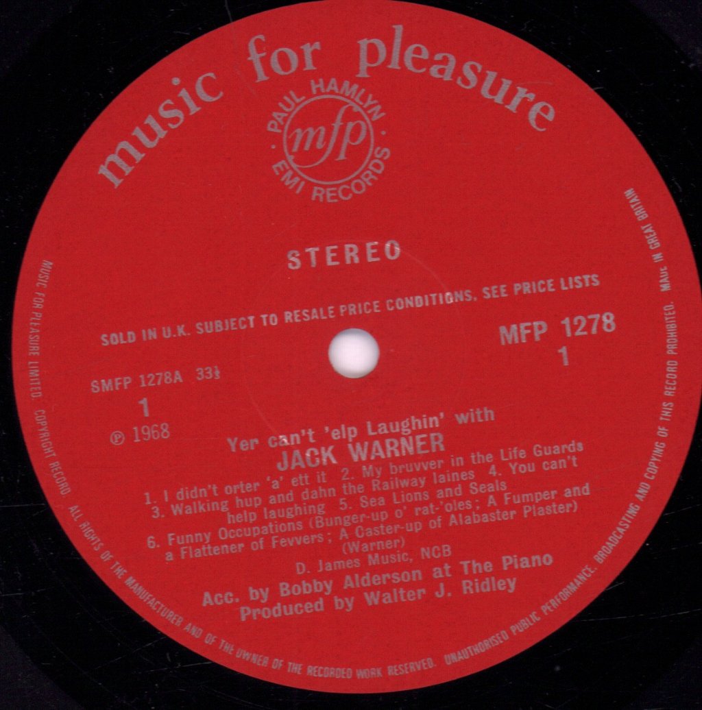 Jack Warner - Yer Can't Elp Laughin' With - Lp