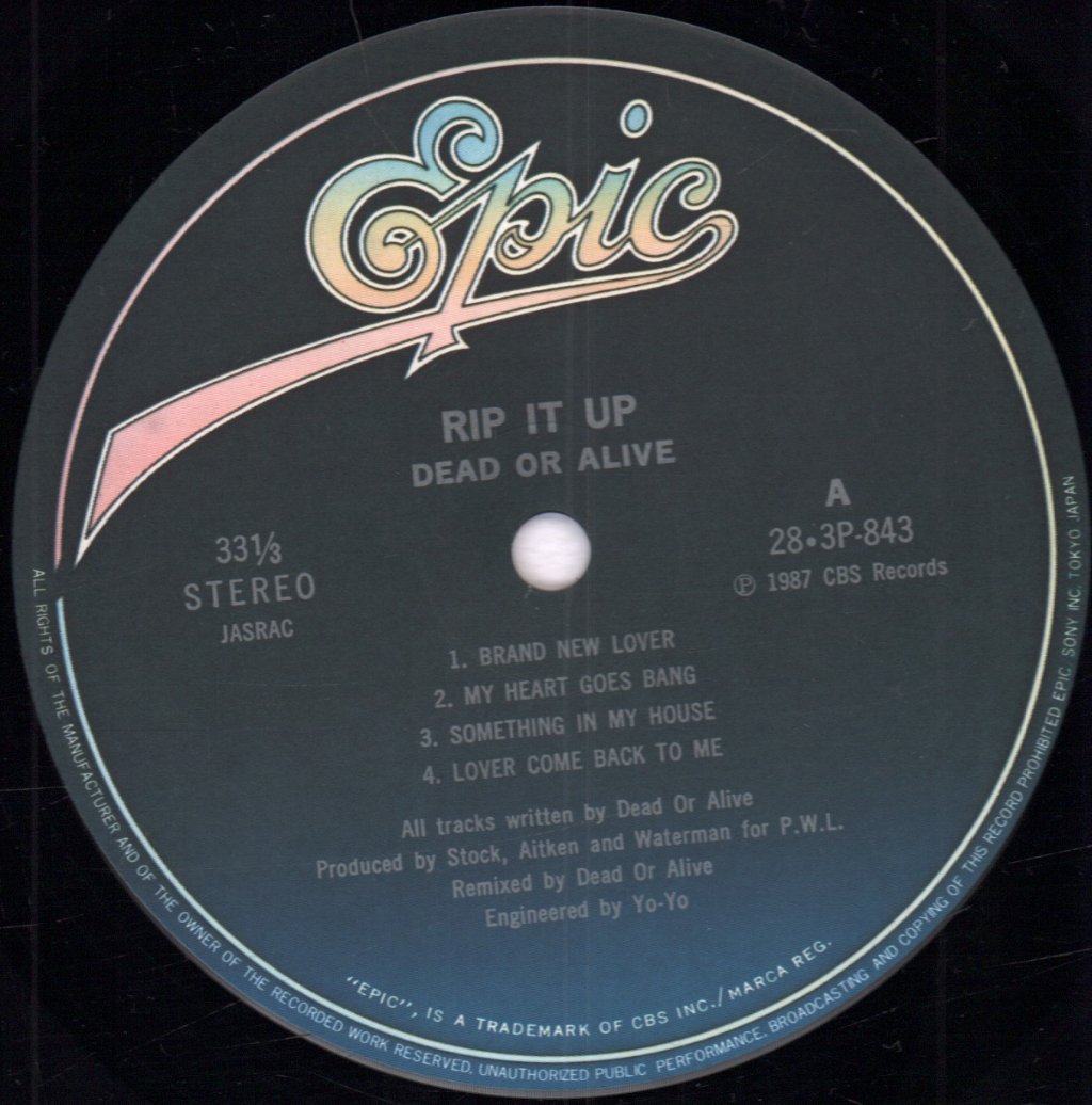 Dead Or Alive - Rip It Up - Lp