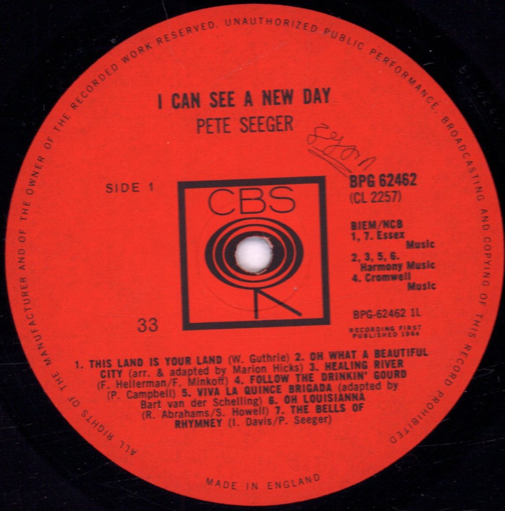 Pete Seeger - I Can See A New Day - Lp
