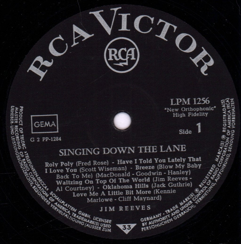 Jim Reeves - Singing Down The Lane - Lp