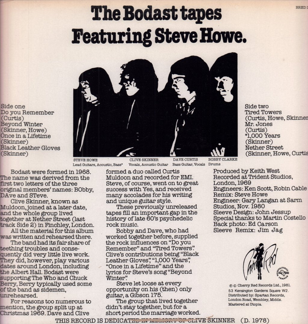 Bodast Tapes - Featuring Steve Howe - Lp