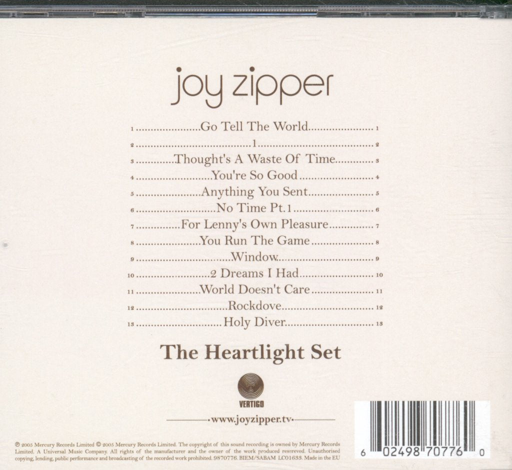 Joy Zipper - Heartlight Set - Cd