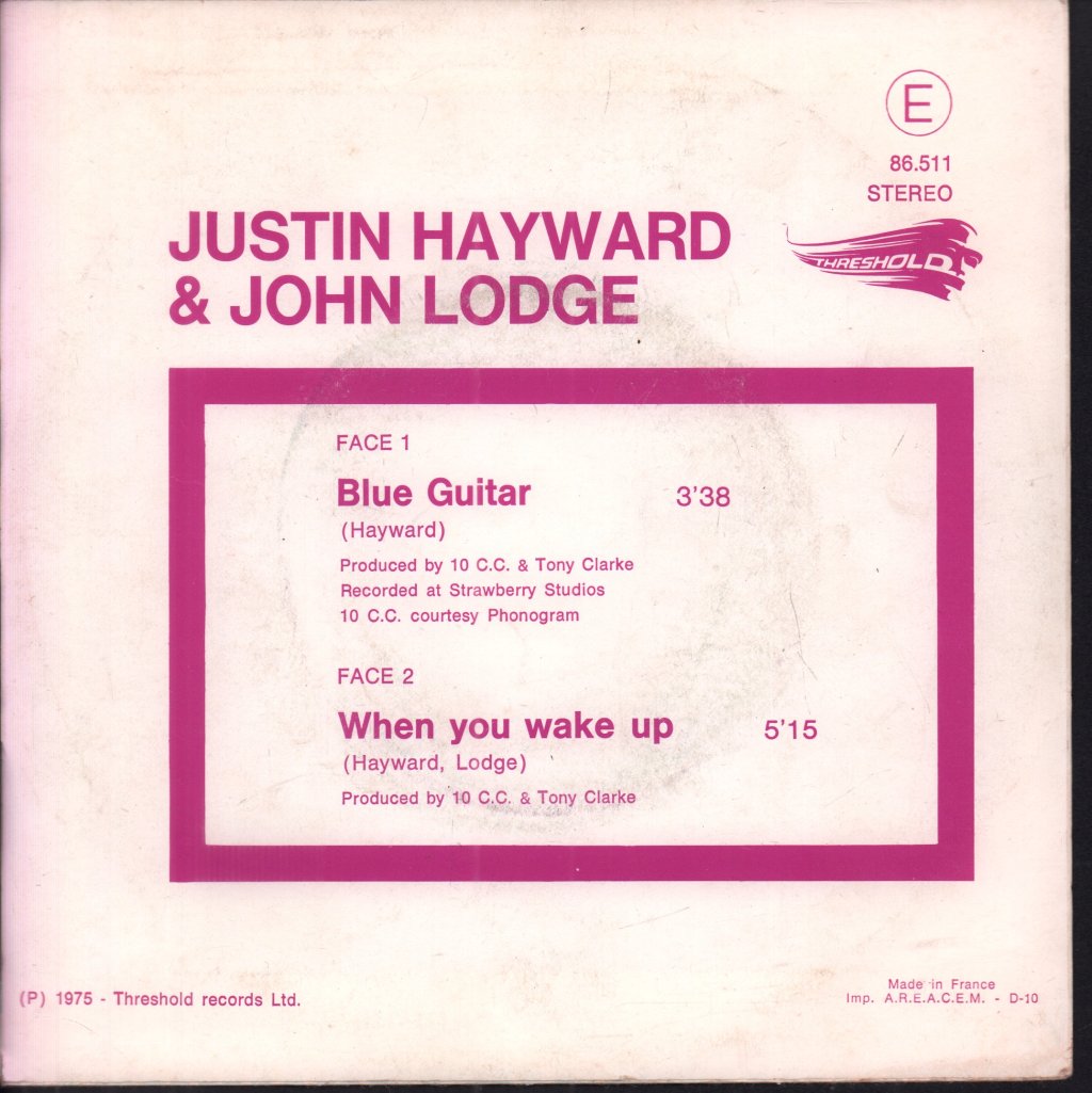 Justin Hayward And John Lodge - Blue Guitar - 7 Inch