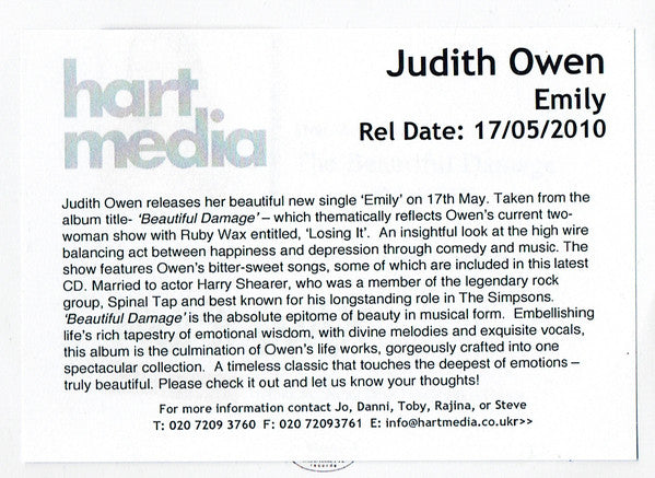 Judith Owen - Emily - Cdr