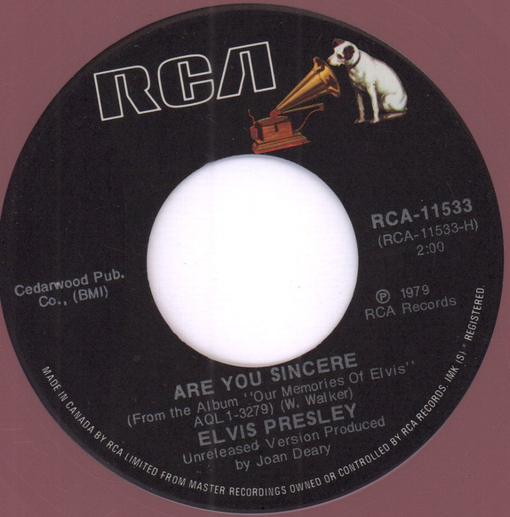Elvis Presley - Are You Sincere - 7 Inch