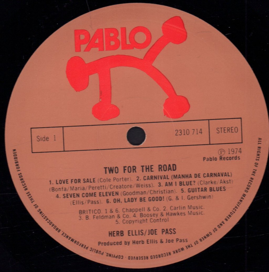 Herb Ellis And Joe Pass - Two Or The Road - Lp