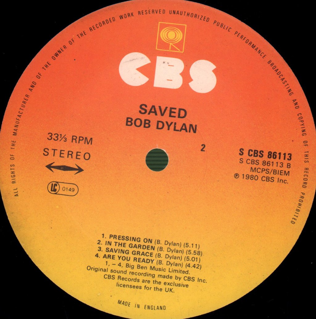 Bob Dylan - Saved - Lp