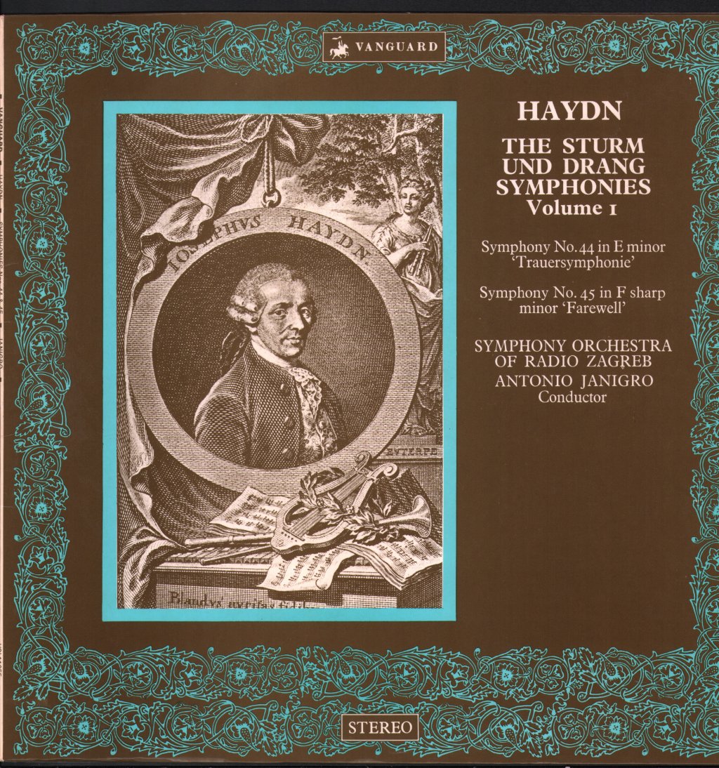 Antonio Janigro / Symphony Orchestra Of Radio Zagreb - Haydn - Sturm Und Drang Symphonies Volume 1 - Lp