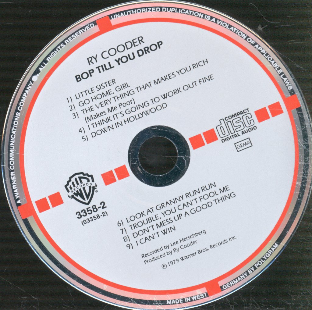 Ry Cooder - Bop Till You Drop - Cd