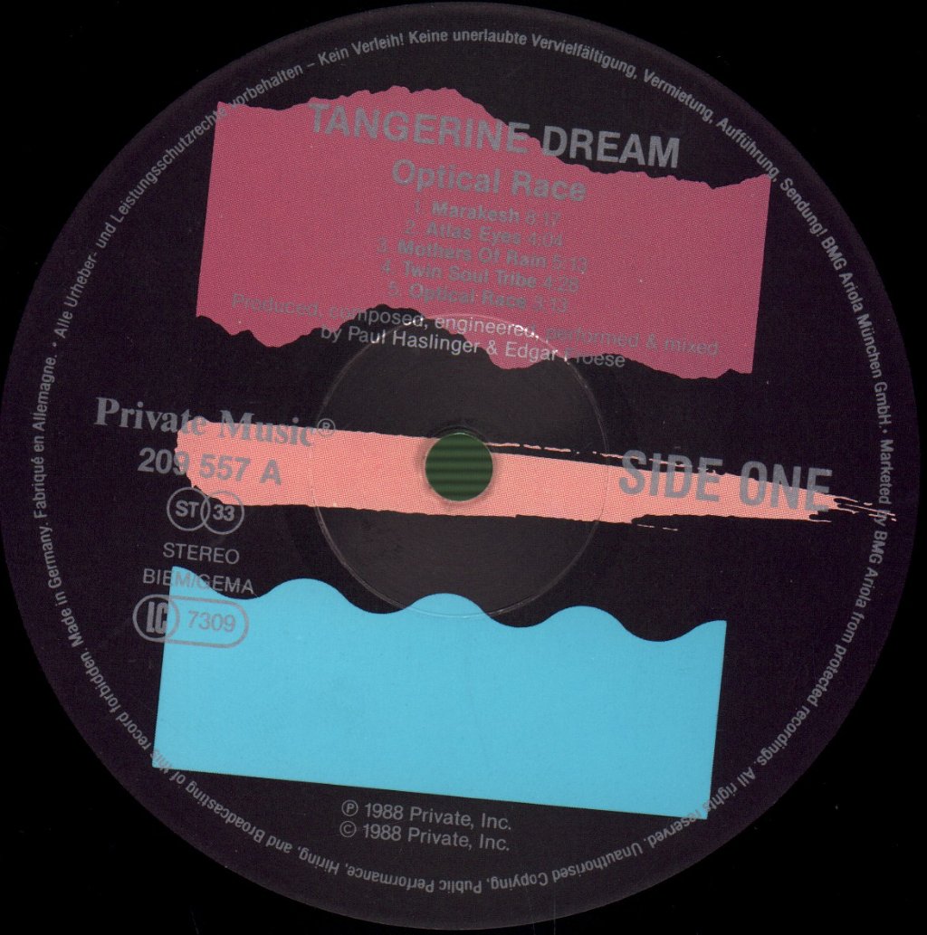 Tangerine Dream - Optical Race - Lp