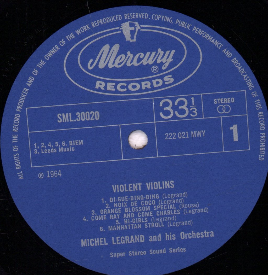 Michel Legrand And His Orchestra - Violent Violins - Lp